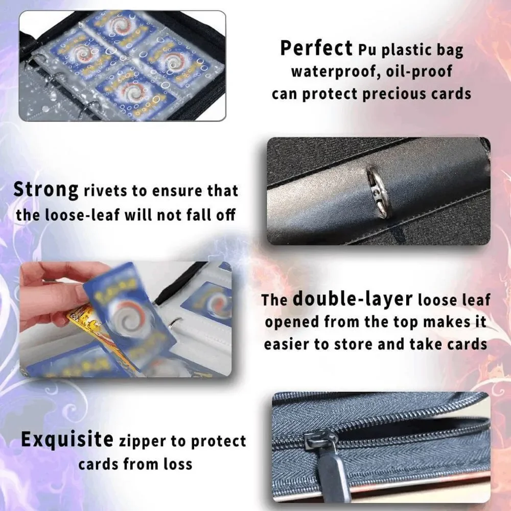 4 Pockets Portable Card Collector Album, Trading Card Binder